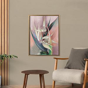 Impresión en lienzo de arte surrealista abstracto, decoración de pared inspirada en Georgia O'Keeffe, con marco dorado - Product Image 1