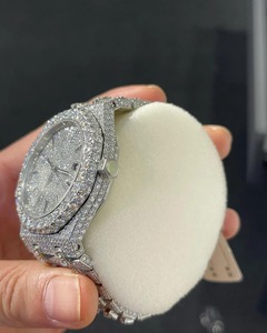 Customised Logo Men's Fashion Wristwatch Moissanite Diamond Fully Iced out Designed for Statement Look Stainless Steel Band - Product Image 3