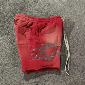 Pantalones cortos de calle personalizados para hombre, parches bordados de cuerda gruesa lavada Vintage, pantalones de chándal holgados de talla grande con cintura doble - Product Image 5