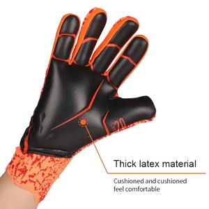 Guantes de portero de fútbol profesionales hechos en fábrica totalmente personalizables bajo MOQ látex grueso con protección para los dedos - Product Image 5
