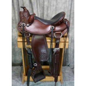 Western Chaud Selle,16 " Sur Cuir Écologique Buffalo Fauve Couleur