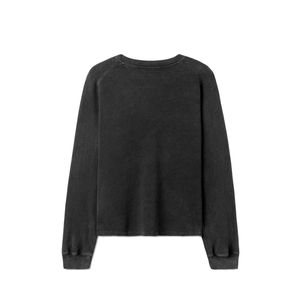 Sweat-shirt à col rond en éponge biologique pour homme Pull en coton chanvre effet délavé à l'acide Street Wear personnalisé Design brodé 100% coton - Product Image 2