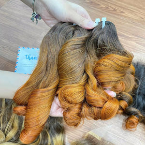 2025 artículos calientes extensiones de cabello de trama rizada hinchable de vapor disponibles en muchos colores 100% cabello humano vietnamita crudo - Product Image 1