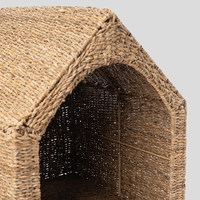 Maison pour animaux de compagnie en osier tressé à la main, écologique, abri pour chat et chien tissé à la main, fournisseur en gros, design naturel bon marché