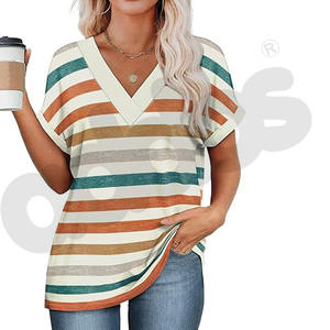 T-shirt décontracté surdimensionné pour femme personnalisé Jersey de haute qualité avec logo brodé Motif uni Taille plus - Product Image 3