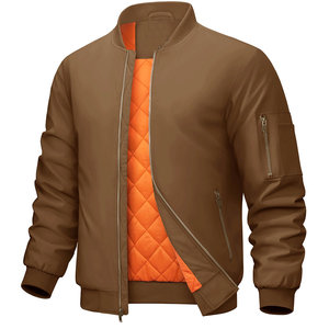 Blouson d'aviateur pour hommes Fermeture à glissière avec logo personnalisé OEM à manches longues et poignets élastiques Veste pour hommes Vestes pour hommes - Product Image 1