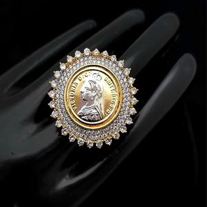 Designer Trendy Meilleure Qualité Or Blanc Finition Élégant Anneau Réglable Pour La Fonction Et La Fête De Mariage Collection De Vêtements Pour Les Femmes - Product Image 1