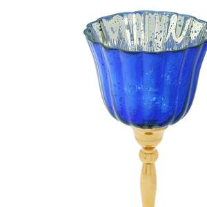 Votive violet et or avec support en métal Petit éclairage romantique aux chandelles élégant pour la maison - Product Image 3