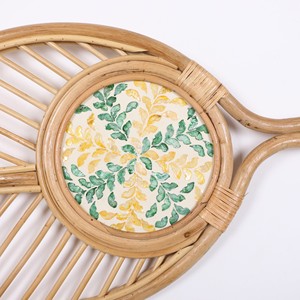 Feuille Design Rotin Décoration Murale avec Nacre Vintage Tenture Art Décoration de La Maison En Gros Fabriqué au Vietnam - Product Image 2