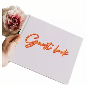 120 páginas 2 lados papel em branco personalizado simples foto álbum sinal guest books impressão para casamento