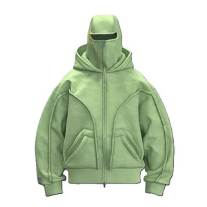 Sudadera con Capucha de Doble Capa Personalizada de Otoño, Corte Regular, para Hombre, Estilo Ninja, de Forro Polar y Algodón, Gruesa, con Cierre - Product Image 6