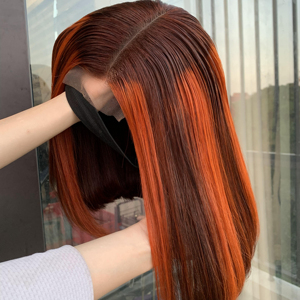 100% Human <b>Hair</b> Wig Silky Bone Straight Wig Colored <b>Hair</b> Raw Vietnamese Human <b>Hair</b> Lace Front Wig HD Lace - Product Image 1