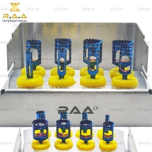 Kit de forets trephines pour implants dentaires, 8 pièces, manuel, en titane bleu, avec porte-fraise, qualité supérieure, garantie 3 ans - Product Image 6