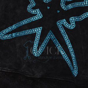 Sudaderas con capucha para hombre de diseño personalizado de poliéster/algodón de invierno ecológicas transpirables ligeras con diamantes de imitación - Product Image 6