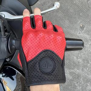 Guantes de Motocicleta de Cuero con Pantalla Táctil, Transpirables, para Motocross, Medios Dedos, Invierno, Casuales, Viajes, Todas las Temporadas - Product Image 6