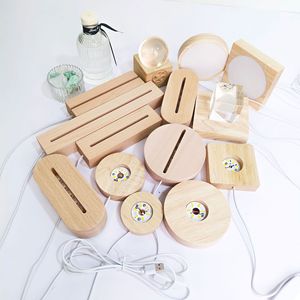 Cadeau <span class=keywords><strong>de</strong></span> maison lampe d'atmosphère ovale en bois massif acrylique petite douille base lumineuse chevet veilleuse artisanat - Product Image 6