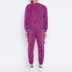 Ensemble de survêtement pour homme en coton 100% délavé à l'acide, vêtements d'hiver avec col à capuche, nouvelle mode, couleur unie, best-seller - Product Image 6