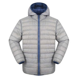 Manteau d'hiver en jean matelassé imperméable pour hommes Veste coupe-vent à capuche avec fermeture à glissière complète Style de rue Service OEM personnalisé à l'avant - Product Image 6