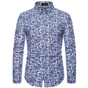 Camisa informal de talla grande para hombre, camisa de manga larga estampada, suministro personalizado, novedad - Product Image 5