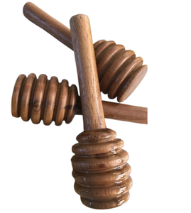 Servidor de cuchara de miel de madera natural respetuoso con el medio ambiente para servir miel con logotipo personalizado - Product Image 5