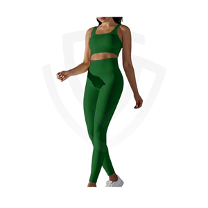 Conjunto Deportivo de 2 Piezas para Gimnasio, Correr, Yoga, Ropa Deportiva, Sujetador Deportivo, Top Corto, Pantalones Cortos de Cintura Alta, Conjuntos Deportivos para Mujer - Product Image 1