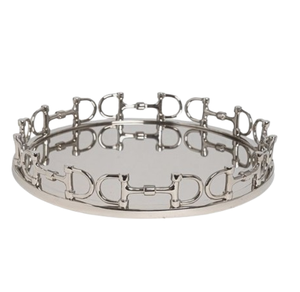 Diseño de cuerda Manija de latón Bandeja de espejo de vidrio y metal Hoteles de Navidad y bandeja decorativa de mesa - Product Image 2