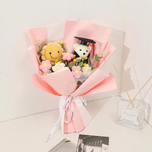 Flores Hechas a Mano al por Mayor, Ramo de Graduación Inspirador, Girasol de Hilo Tejido, Regalos para la Escuela Secundaria - Product Image 2
