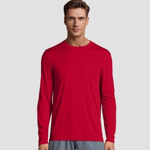 Camiseta personalizada de manga raglán con estampado de DTG para gimnasio, camiseta ajustada deportiva para culturismo, camisetas de manga larga de secado rápido para hombres - Product Image 5