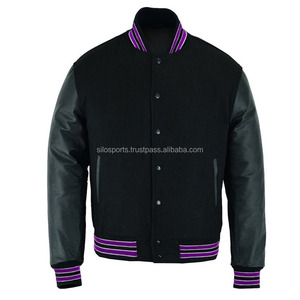 2025 chaqueta universitaria de lana negra oscura icónica para hombre, Mangas de cuero, estilo callejero, chaquetas con soporte calefactables de invierno Letterman - Product Image 1