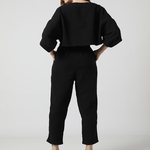 Logotipo personalizado de calidad superior Casual Sport Color sólido Hoody Lady Hoodie Ropa Pantalones Conjuntos de 2 piezas - Product Image 3