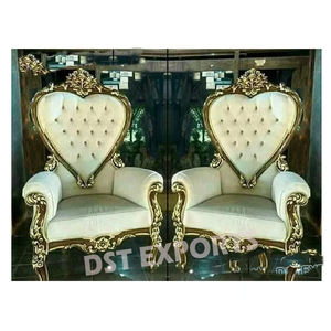 Wedding Bride Groom <b>Chairs</b> Heart Shape Fancy <b>Victorian</b> Modern Professional Treated Wood <b>Chairs</b> Set - Product Image 1