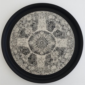 แผ่นเหล็กควอทซ์ควันแผ่นชาร์จเหล็กโปร่งแสงโทนสีเทาเหมือนหินอ่อนธรรมชาติหมุนวนได้น้ำหนักเบาดีไซน์อาร์ตเดคโค - Product Image 2