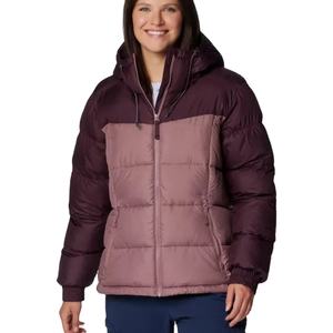 Chaqueta de invierno OEM para mujer, diseño de burbujas con cremallera completa y cuello alto, transpirable, de piel de oveja tejida, color liso. - Product Image 1