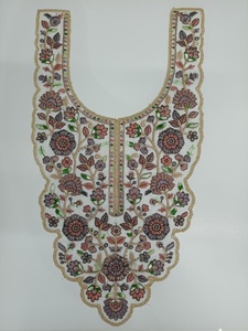 Patchs de cou en filet de dentelle gracieuse avec broderie de fil et de paillettes pour robes saris chemisier robes Kurti-pour vêtements de fantaisie - Product Image 3