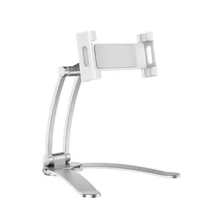 Suporte de mesa para tablet, suporte universal giratório em liga de alumínio para celular, suporte de mesa para celular e celular