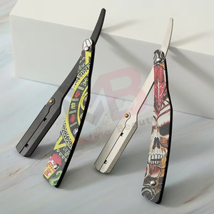 Couteau à raser droit de barbier de haute qualité pour hommes, manche en acier inoxydable, lame remplaçable, rasoir pliant pour cheveux - Product Image 3