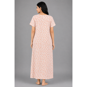 Evolove X Venus Women's Premium Soft Rayon <b>Long</b> Nightgown Breathable Printed Maxi <b>Nighty</b> Half Sleeve Sleepwear 3XL - Product Image 4