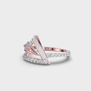 Luxury Rose Gold Geometric Triangle Diamond <b>Ring</b> for Women 925 Sterling Silver <b>CZ</b> Engagement <b>Ring</b> Minimalist Fashion Jewelry - Product Image 1