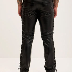 Meilleure vente Pantalon en cuir de style décontracté pour hommes, haut de gamme professionnel de haute qualité, bon prix pantalon en cuir respirant personnalisé - Product Image 6