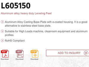 Pieds de nivellement en alliage d'aluminium robustes vis réglable (5/8 \ "* 150mm) métal Durable pour atelier extérieur salon hôpital - Product Image 2