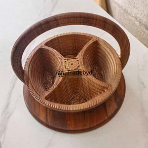 Panier à fruits secs en bois moderne de qualité supérieure, écologique, fait à la main, bol à collation polyvalent pour la maison et l'hôtellerie - Product Image 5