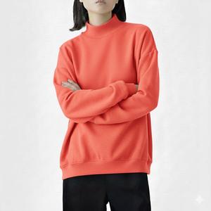 Sudadera Holgada con Cuello Redondo, 100% Algodón, con Logotipo Personalizado Estampado en la Parte Delantera, para Mujer - Product Image 2