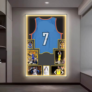 Cadre d'affichage de basket-ball avec étoiles <span class=keywords><strong>Stephen</strong></span>, toile huilée en porcelaine, art mural pour chambre d'enfant garçon, décoration de chevet - Product Image 5