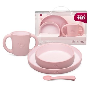 Vaisselle et ustensiles d'apprentissage rose foncé pour enfants - Product Image 1