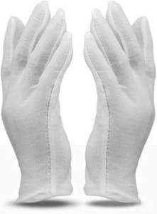 <b>White</b> Cotton <b>Gloves</b> for Dry Hand Moisturizing Cosmetic Eczema Hand and Coin Jewelry Inspection checking <b>gloves</b> Serving <b>Gloves</b> - Product Image 6