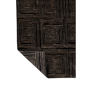Alfombra Aprezo Clásica Geométrica Anudada a Mano de Acrílico Gris y Negro Aiar-3013 de Tejido Plano para Sala de Estar, Pasillo, Estilo Moderno - Product Image 5