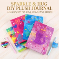 Cuaderno de diario DIY creativo y lindo con lentejuelas para niñas, regalo de cumpleaños o Navidad, con diseño de gato, oso, corazón, estrella, tamaño A5, cuaderno escolar personalizado