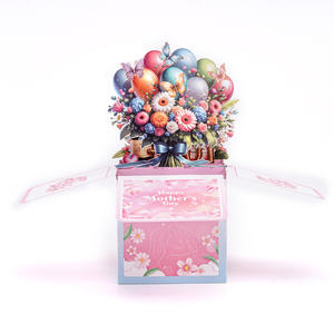 Carte de vœux 3D pop-up fantaisie pour la fête des mères en gros avec enveloppe et message - Product Image 4