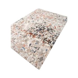 Alfombra Kavi Ivory de Lana y Seda de Bambú Anudada a Mano, Diseño Teoría del Caos, Rectángulo Geométrico para Sala de Estar, Pasillo, Esk-461 - Product Image 2