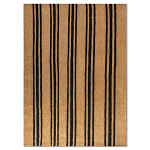 Tapis en jute et chanvre noués à la main Nomadic Threads beige et marron, motif rayé PKJT-148 pour usage domestique - Product Image 1